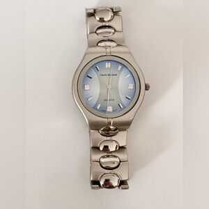 Charles Raymond men's quartz watch with silver link bracelet